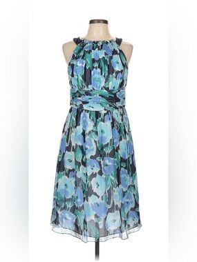 Kay Unger Floral Silk Short Dress 10